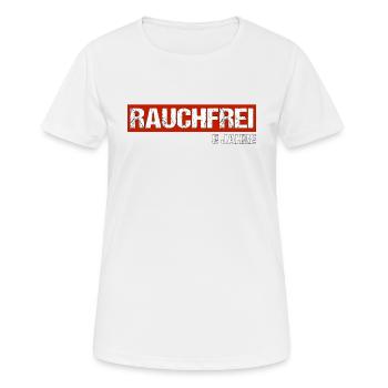 rauchfrei Nichtraucher 5 Jahre Geschenk - Frauen T-Shirt atmungsaktiv - Weiß - Vorne - AI Model Female 172 dark (172cm)