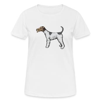 Foxterrier Hund I Jagdhund Züchter Frauchen Motiv - Frauen T-Shirt atmungsaktiv - Weiß - Vorne - AI Model Female 172 dark (172cm)