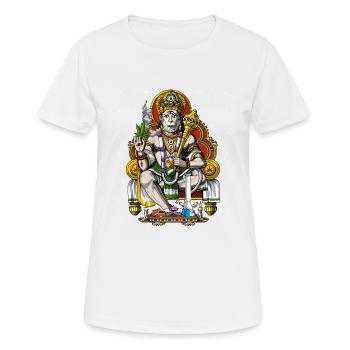Hanuman Stoner fumant de l’herbe - T-shirt respirant Femme - blanc - Devant - AI Model Female 172 dark (172cm)