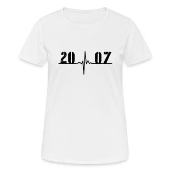 Heartbeat Minimal Birthday Vintage 2007 Ligne - T-shirt respirant Femme - blanc - Devant - AI Model Female 172 dark (172cm)