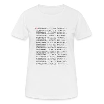 Die Ersten 500 Ziffern Der Kreiszahl Pi 3.14 Mathe - Frauen T-Shirt atmungsaktiv - Weiß - Vorne - AI Model Female 172 dark (172cm)