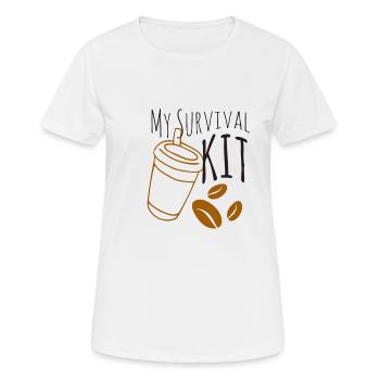 Le kit de survie au café - T-shirt respirant Femme - blanc - Devant - AI Model Female 172 dark (172cm)