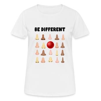 Sei Anders Jeck Rote Nase Karneval Clownsnase - Frauen T-Shirt atmungsaktiv - Weiß - Vorne - AI Model Female 172 dark (172cm)