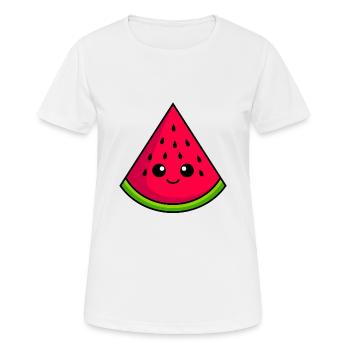 Wassermelone Comic - Frauen T-Shirt atmungsaktiv - Weiß - Vorne - AI Model Female 172 dark (172cm)