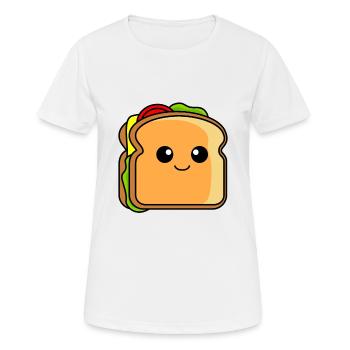 Sandwich Comic - Women's Breathable T-Shirt - white - Front - AI Model Female 172 dark (172cm)