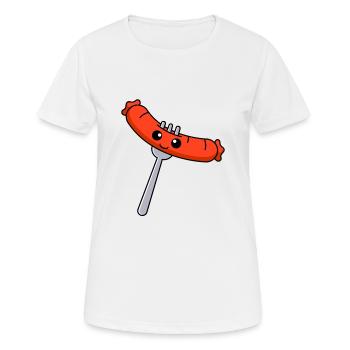 Bande dessinée saucisses - T-shirt respirant Femme - blanc - Devant - AI Model Female 172 dark (172cm)