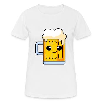 Bier Comic - Frauen T-Shirt atmungsaktiv - Weiß - Vorne - AI Model Female 172 dark (172cm)