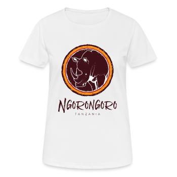 Ngorongoro - Tanzanie - T-shirt respirant Femme - blanc - Devant - AI Model Female 172 dark (172cm)