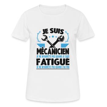 Je Suis Mécanicien Automobile Cadeau Auto Garage - T-shirt respirant Femme - blanc - Devant - AI Model Female 172 dark (172cm)