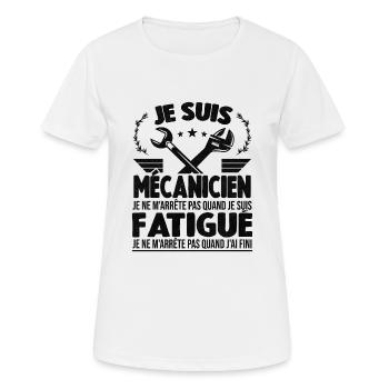 Je Suis Mécanicien Automobile Cadeau Auto Garage - T-shirt respirant Femme - blanc - Devant - AI Model Female 172 dark (172cm)