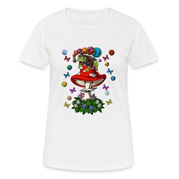 Psychedelischer Pilzfrosch - Frauen T-Shirt atmungsaktiv - Weiß - Vorne - AI Model Female 172 dark (172cm)