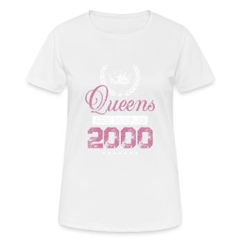 Queens born in 2000 - Frauen T-Shirt atmungsaktiv - Weiß - Vorne - AI Model Female 172 dark (172cm)
