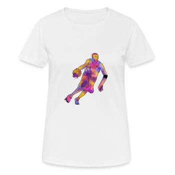 Basketballer Geschenk für Training Turnier Sport - Frauen T-Shirt atmungsaktiv - Weiß - Vorne - AI Model Female 172 dark (172cm)