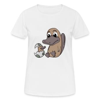 Platypus Mama with Baby Platypus - Women's Breathable T-Shirt - white - Front - AI Model Female 172 dark (172cm)