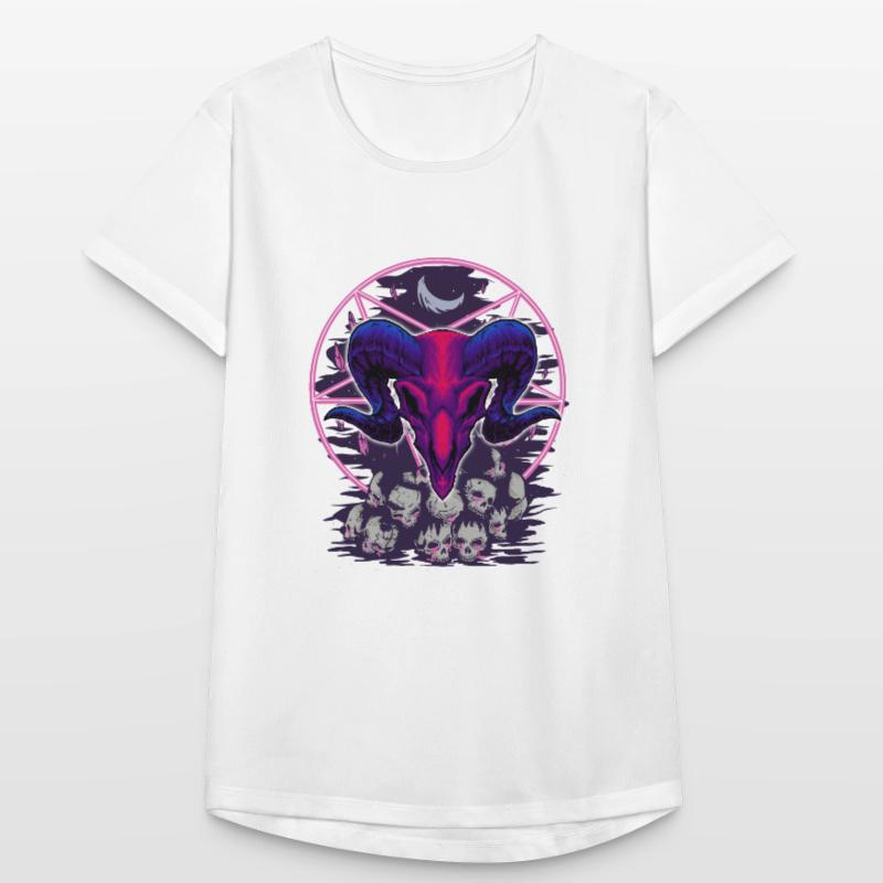 pentagram, goat head devil, on skulls Women's Breathable T-Shirt