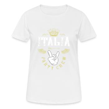 Équipage de l’Italia Party - T-shirt respirant Femme - blanc - Devant - AI Model Female 172 dark (172cm)