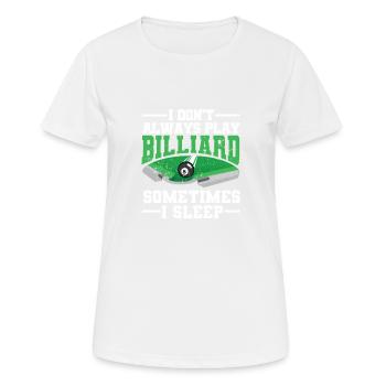 Funny pool player Billiards I play - Women's Breathable T-Shirt - white - Front - AI Model Female 172 dark (172cm)