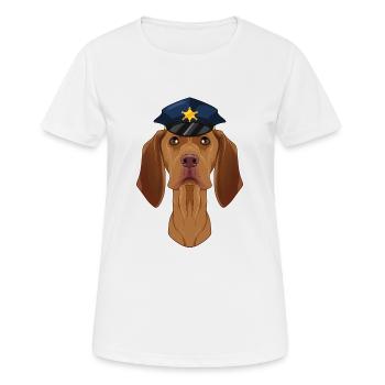 Police Vizsla Canine Handler I Police Dog I - Women's Breathable T-Shirt - white - Front - AI Model Female 172 dark (172cm)