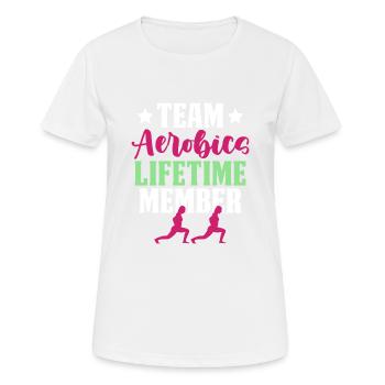 team aerobic mitglied - Frauen T-Shirt atmungsaktiv - Weiß - Vorne - AI Model Female 172 dark (172cm)