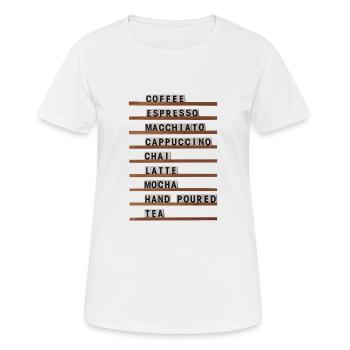 Variétés de café Coffeeshop Barista Hipster - T-shirt respirant Femme - blanc - Devant - AI Model Female 172 dark (172cm)