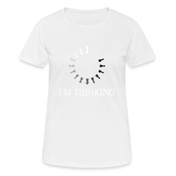 Drôle IM THINKING Pièces de joueur d’échecs - T-shirt respirant Femme - blanc - Devant - AI Model Female 172 dark (172cm)