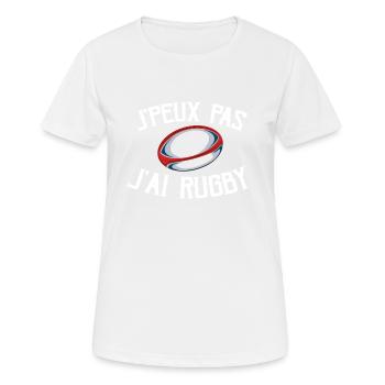 Je Peux Pas J'ai Rugby - T-shirt respirant Femme - blanc - Devant - AI Model Female 172 dark (172cm)
