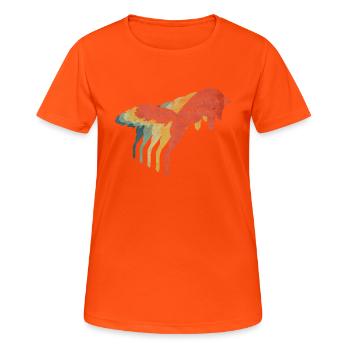 Fox Retro Vintage Farbe - Frauen T-Shirt atmungsaktiv - Neonorange - Vorne - AI Model Female 172 dark (172cm)