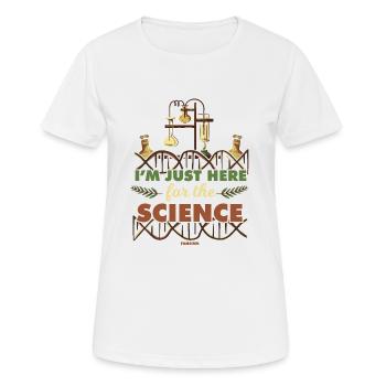 Je suis juste ici pour la science - T-shirt respirant Femme - blanc - Devant - AI Model Female 172 dark (172cm)