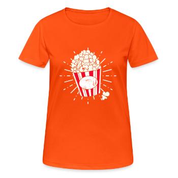 Mardi Gras & Carnival - Retro Popcorn - Frauen T-Shirt atmungsaktiv - Neonorange - Vorne - AI Model Female 172 dark (172cm)