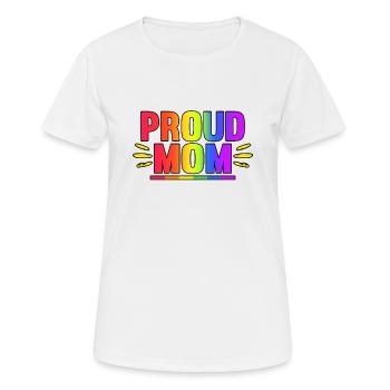 Proud Mom LGBT Pride Month Flag - Frauen T-Shirt atmungsaktiv - Weiß - Vorne - AI Model Female 172 dark (172cm)