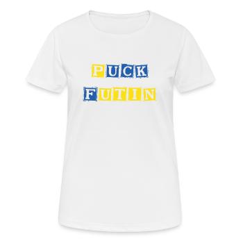 Puck Futin Ukraine - Frauen T-Shirt atmungsaktiv - Weiß - Vorne - AI Model Female 172 dark (172cm)