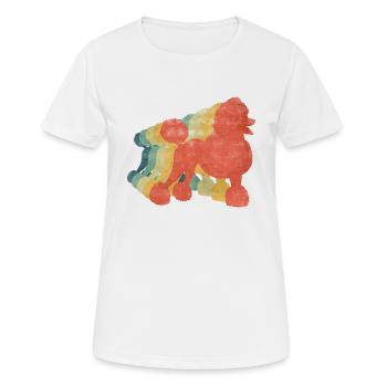 Pudel Retro Vintage Farbe - Frauen T-Shirt atmungsaktiv - Weiß - Vorne - AI Model Female 172 dark (172cm)