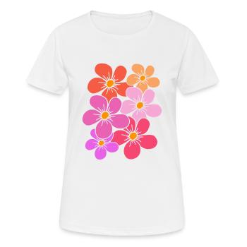 Blumen, Blumenstrauß, Blumenranke, Blumenmuster - Frauen T-Shirt atmungsaktiv - Weiß - Vorne - AI Model Female 172 dark (172cm)