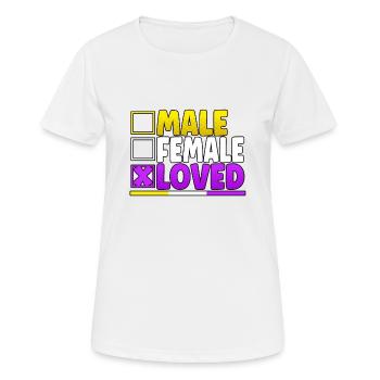 Male Female Loved LGBT Pride Month - Frauen T-Shirt atmungsaktiv - Weiß - Vorne - AI Model Female 172 dark (172cm)
