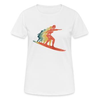 Mujer de surf mujer niña retro vintage color - T-shirt respirant Femme - blanc - Devant - AI Model Female 172 dark (172cm)