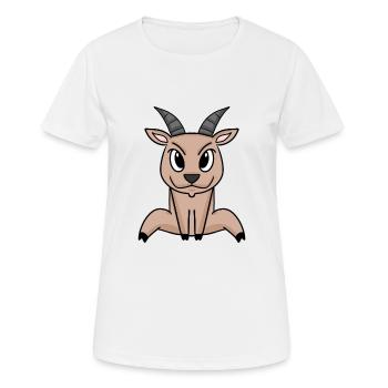 Ziegenbock Bock - Frauen T-Shirt atmungsaktiv - Weiß - Vorne - AI Model Female 172 dark (172cm)