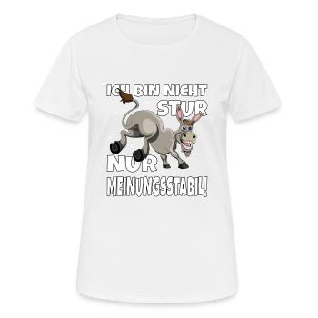 Ich bin nicht stur nur Meinungsstabil Esel Bauer - Frauen T-Shirt atmungsaktiv - Weiß - Vorne - AI Model Female 172 dark (172cm)