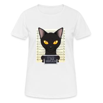 Bombay Cat Papa Je Cher Papa Je Peux Expliquer I Bombay - T-shirt respirant Femme - blanc - Devant - AI Model Female 172 dark (172cm)