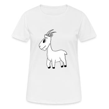 Ziegenbock Bock - Frauen T-Shirt atmungsaktiv - Weiß - Vorne - AI Model Female 172 dark (172cm)
