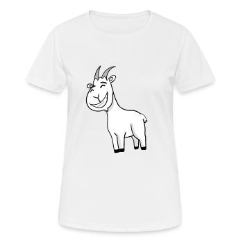 Ziegenbock Bock - Frauen T-Shirt atmungsaktiv - Weiß - Vorne - AI Model Female 172 dark (172cm)