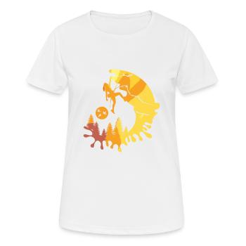Begsteigen Kletterin frau geschenk natur freiheit - Frauen T-Shirt atmungsaktiv - Weiß - Vorne - AI Model Female 172 dark (172cm)