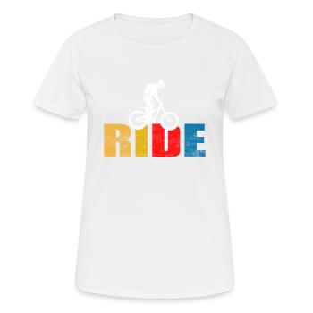 MOUNTAINBIKE-TOUR - Frauen T-Shirt atmungsaktiv - Weiß - Vorne - AI Model Female 172 dark (172cm)