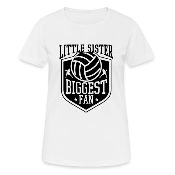 Little Sister Biggest Fan Funny Volleyball - Women's Breathable T-Shirt - white - Front - AI Model Female 172 dark (172cm)