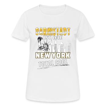 DARMSTADT IST WIE NEW YORK - Frauen T-Shirt atmungsaktiv - Weiß - Vorne - AI Model Female 172 dark (172cm)
