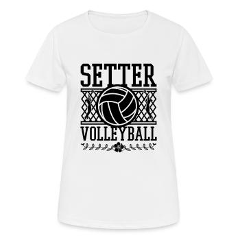 Setter Funny Volleyball Quotes - Frauen T-Shirt atmungsaktiv - Weiß - Vorne - AI Model Female 172 dark (172cm)