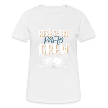 Apres Ski Crew - Frauen T-Shirt atmungsaktiv - Weiß - Vorne - AI Model Female 172 dark (172cm)