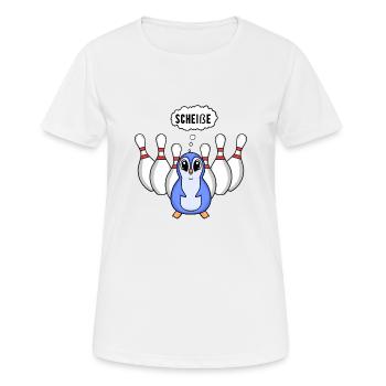 Kegel Pinguin Bowling - Frauen T-Shirt atmungsaktiv - Weiß - Vorne - AI Model Female 172 dark (172cm)