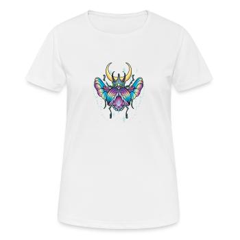 Egyptian Scarab I Dung Beetle Lucky Charm - Women's Breathable T-Shirt - white - Front - AI Model Female 172 dark (172cm)