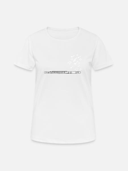Querflöte I Musikinstrument Orchester Motiv für - Frauen T-Shirt atmungsaktiv - Weiß