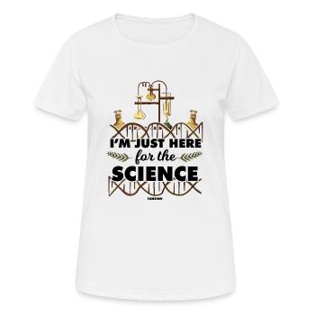 Je suis juste ici pour la science - T-shirt respirant Femme - blanc - Devant - AI Model Female 172 dark (172cm)